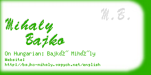 mihaly bajko business card